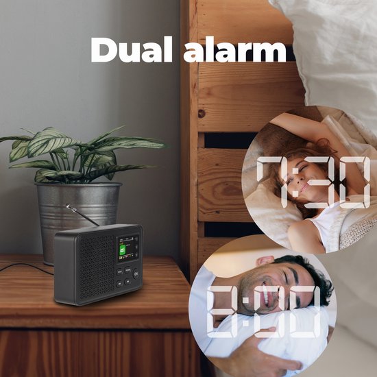 Denver – DAB57 DAB Radio – Bluetooth – DAB+/FM – 40 Voorkeuzezenders – Wekkerradio – Zwart
