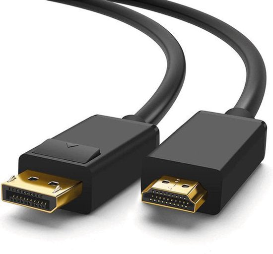 DisplayPort naar HDMI Kabel - Ondersteund 1080P - Male DisplayPort en Male HDMI Plug - 2 Meter - 4K@60Hz - Full HD