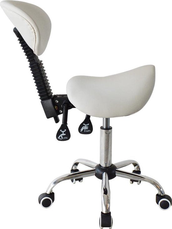 Zadelkruk ergonomisch rugleuning kantelbaar - kapperskruk - tabouret - hoogte verstelbaar