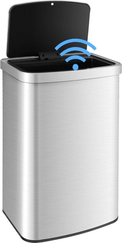 Coast Prullenbak met Sensor - 50 Liter- 39 x 30 x82 cm - RVS