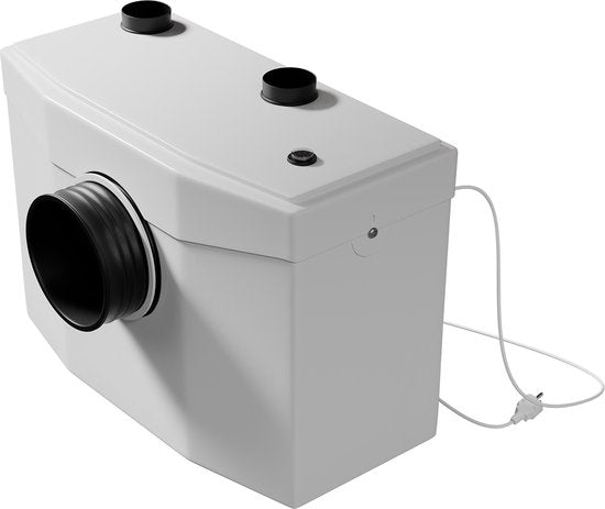Juskys – Opvoerinstallatie – 600 W – 42 x 27 x 24 cm – Voorzien Van Geïntegreerde Vermaler En 3 Inlaten – Voor Kelder En Toilet – Wit Polypropyleen