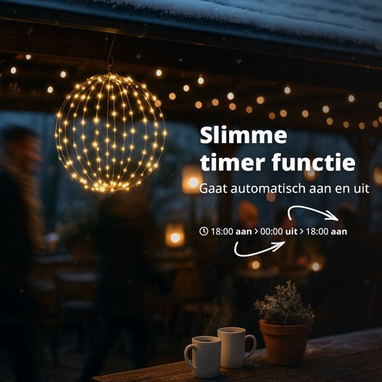 FlinQ Lichtbol Kerstverlichting Buiten Ø40 CM - LED Kerst bollen voor Tuin - Lichtbol - Tuin Kerstlampjes - Kerstfiguren