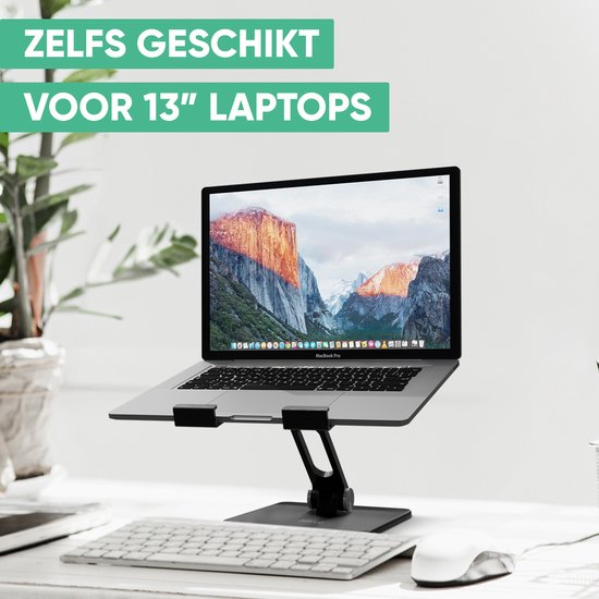 Serve Tablet Houder XL Opvouwbaar - Extra Stevig & Stabiel - Zwarte Inklapbare Standaard voor Tafel of Bureau - Zwart