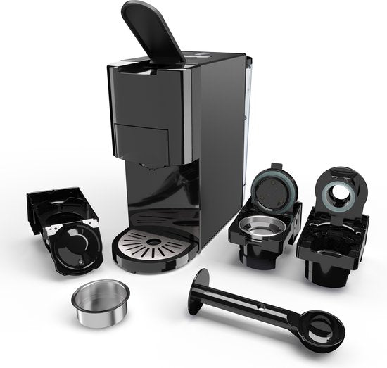Princess 249454 Multi Capsule Koffiemachine - 4 in 1 - Geschikt voor Nespresso - Dolce Gusto Capsules - Zwart / Zilver