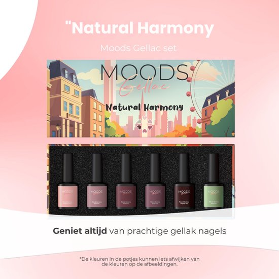 Moods Gellac 6-delige Set - Gellak Starterspakket - Gel Nagellak - 8ML - Natural Harmony - Gellac - Nagels - Chique Kleuren