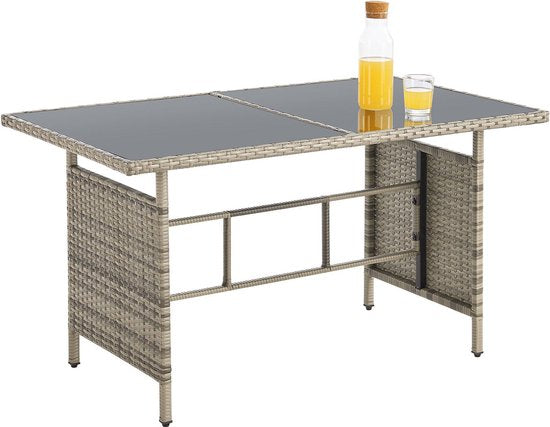 Tuinset / Loungeset / Zitgroep Turin - 7 personen - Polyrattan - Incl. kussens - Grijs