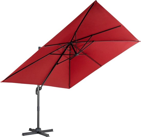 Coast Zweefparasol - Kantelbaar - 300 x 300 x 273 cm - Wijnrood