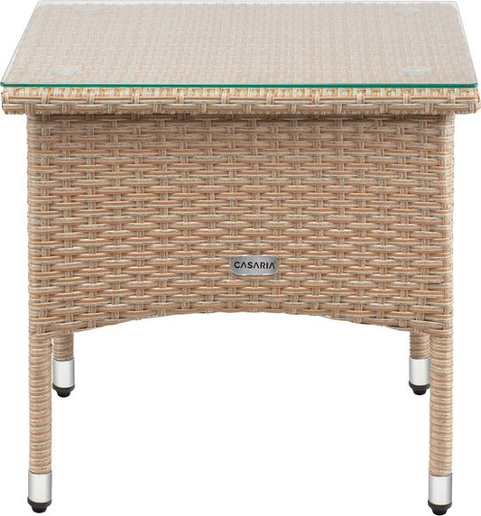 CASARIA Polyrattan Bijzettafel Buiten - 50x50x45cm - Crème