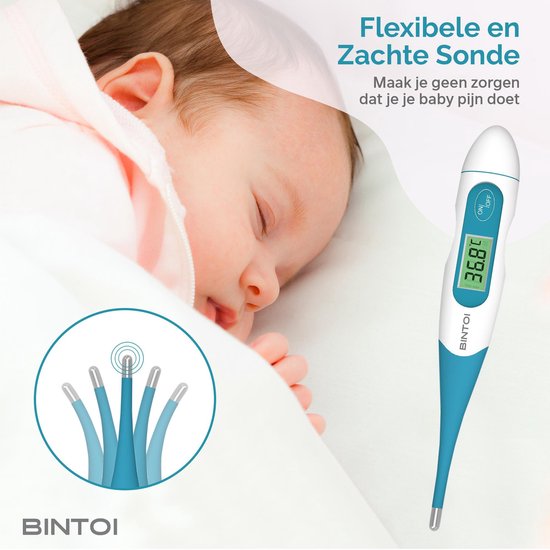 Digitale Koortsthermometer – Snelle & Nauwkeurige Meting – Voor Kinderen & Volwassenen – Bintoi XR210
