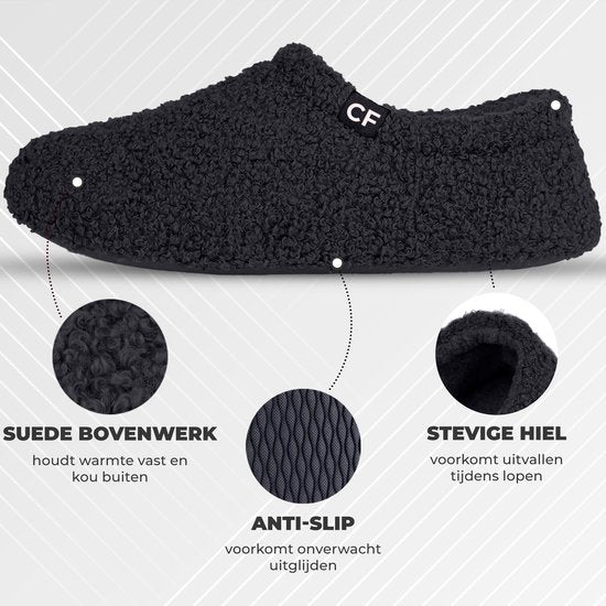 Pantoffels Dames - Sloffen - Maat 38/39 - Zwart - Anti-slip - Comfeet