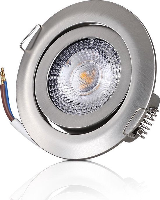 Monzana Spotjes Krog - 6 Stuks LED Dimbaar Draaibaar - Zilver