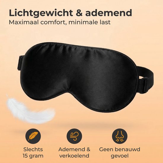 Nuvance Slaapmasker - Zijden - Oogmasker - Verstelbaar - Ademend Ontwerp - voor Mannen & Vrouwen - Slaapmaskers
