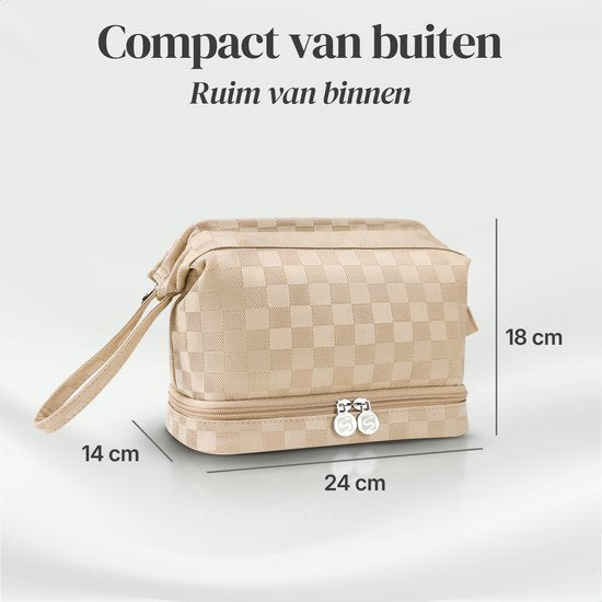 SC Travel Essentials - Toilettas en Make-up Organizer - Waterdicht en Compact - Geschikt voor Reis en Dagelijks Gebruik - Unisex - Goud