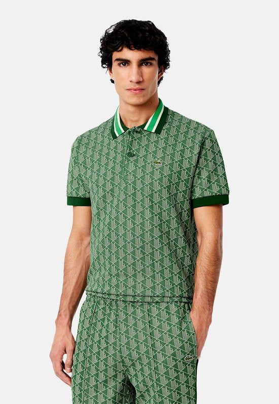 Lacoste DH1417-51 Polo - Heren - Korte Mouw - Calathea/Sabler - Maat S