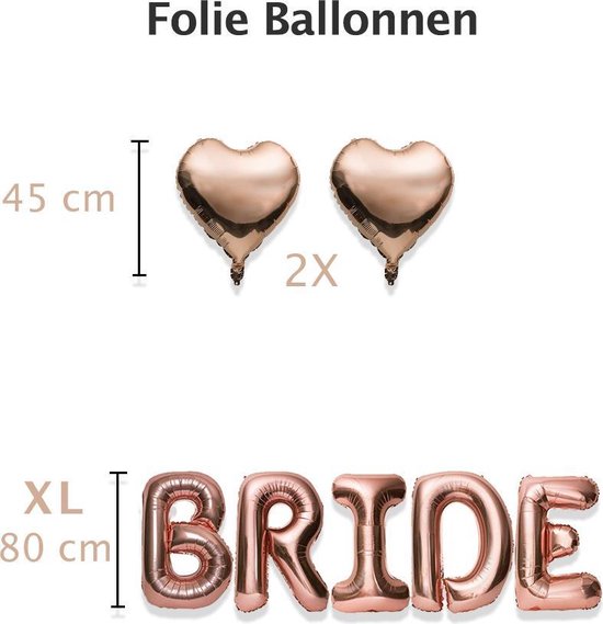 Happy Goods Bride to Be Versiering - Ballonnen & Accessoires - 38 Stuks - Vrijgezellenfeest Vrouw - Bride to Be Sjerp - Team Bride - Bachelorette Party - Slingers