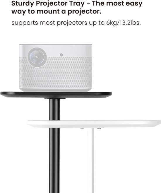 VDD - Beamer Statief - Beamer Beugel - Beamer Standaard - Projector Statief - Beamer Houder - Beamer Tafel - mediaplank - zwart