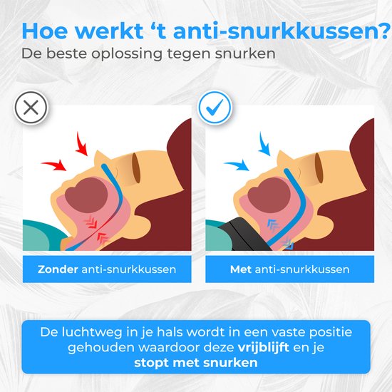 Nuvance - Anti Snurk Nekbrace - Nekkraag - Anti Snurk Kussen - Inclusief eBook - Nek Brace - Vermindert Snurken - Nekband - Anti Snurk Producten - Betere Slaap