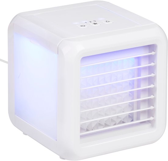 Lifetime Air Mini Air Cooler - Luchtbevochtiger Aircooler met 2 Koelelementen - Luchtkoeler met Water en 3 Standen - Mobiele Airconditioning zonder Slang voor Slaapkamer - 16 x 16 x 16,5 cm