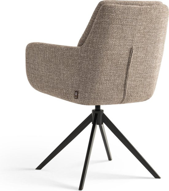 Furnihaus Draaibare Eetkamerstoel Milou met armleuning Taupe