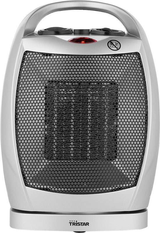 Tristar Elektrische Kachel KA-5038 - Ventilatorkachel - Met omvalbeveiliging en oververhittingsbeveiliging - Draaifunctie - 750W en 1500W - Grijs