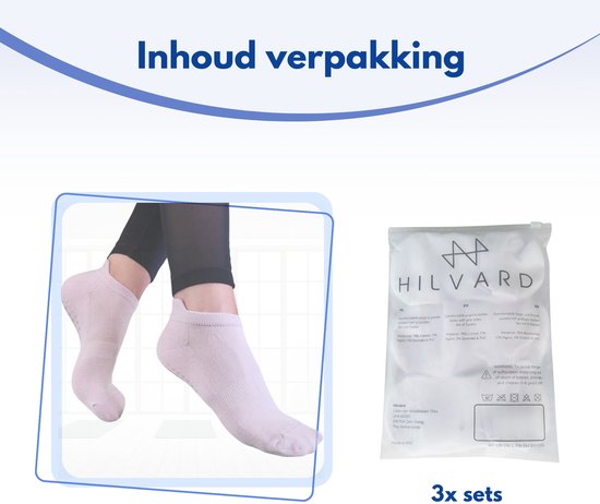 Hilvard Yoga sokken - Pilates sokken - Enkelsokken - 3 Paar - Lila - Antislip sokken - One size fits all