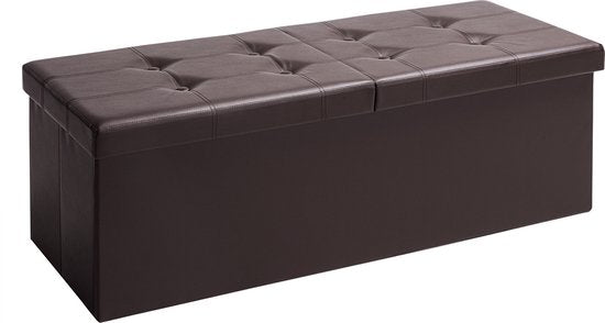 Casaria Zitbank met Opbergruimte - 115x40x40cm 131L Kunstleer – Bruin