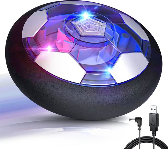 Tech Essentials Hover Bal - 18cm - Led Verlichting - Oplaadbaar - Zwevende - Zachte Binnen Voetbal - Indoor Air Speelgoedbal - Kinderen