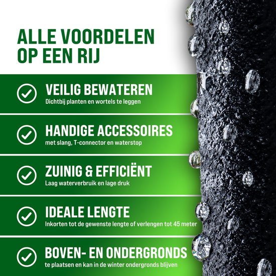 Druppelslang – 15m ½ Inch T koppeling – Boven & Ondergronds Aanlegbaar