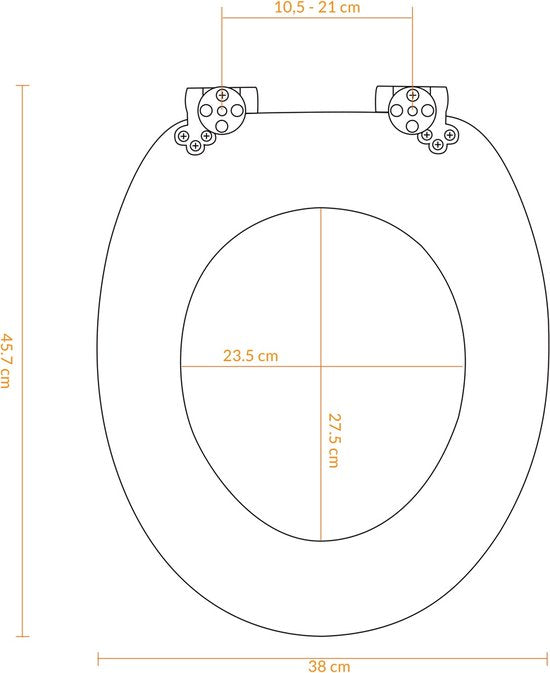 Casaria Wc-bril met Deksel Sluitingsmechanisme Toiletzitting MDF Strand