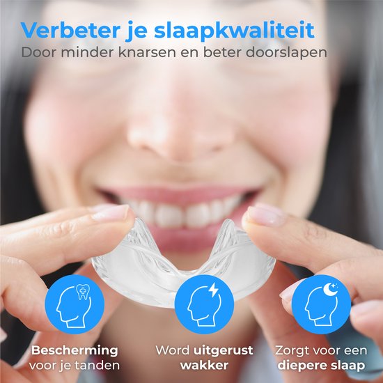 Nuvance - Anti Knarsbitje Set - 2 Stuks - Incl. eBook - Gebitsbeschermer - Tegen Bruxisme en Knarsen - Tandenknarsen Bitje