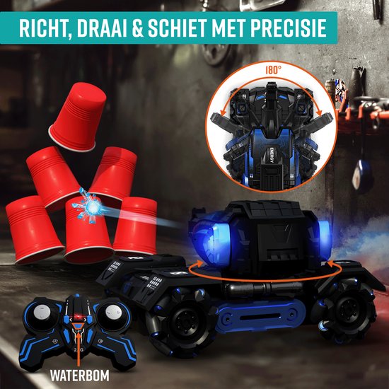 NAPI Bestuurbare Auto - RC Tank met Kogels, 2 Accu’s en Rookgenerator - RC Car voor Jongens - Buitenspeelgoed - Race Autos - Speelgoedauto Buiten - Radiografisch - Tankslider