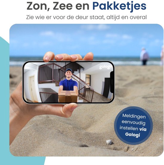 Gologi Video Deurbel - Slimme Deurbel met Camera en WiFi - HD Video Kwaliteit - Draadloos op Accu - Inclusief Muurbeugel en Chime - Night Vision - Waterdicht - Zwart