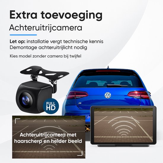 CarMe CarPlay Scherm - 7 Inch - Achteruitrijcamera 6 Meter - Apple CarPlay & Android Auto (Draadloos) - Touchscreen - Navigatiesysteem auto
