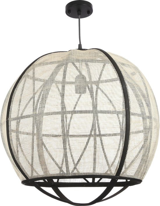 Mica Decorations Pella Hanglamp - H50 x Ø51 cm - Linnen - Off-white