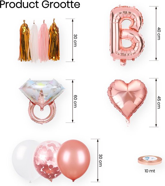 Happy Goods Bride to Be Versiering - Ballonnen & Accessoires - 32 Stuks - Vrijgezellenfeest Vrouw - Team Bride - Bachelorette Party - Slingers