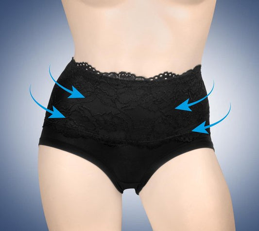 Figuur corrigerende slip - shapewear ondergoed - dames slips set van 2 - zwart l/xl