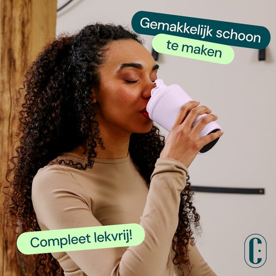 Castagnola Thermosbeker - Koffiebeker To Go - Reismok voor Koffie en Thee - Theemok - 380 ML - RVS - Paars