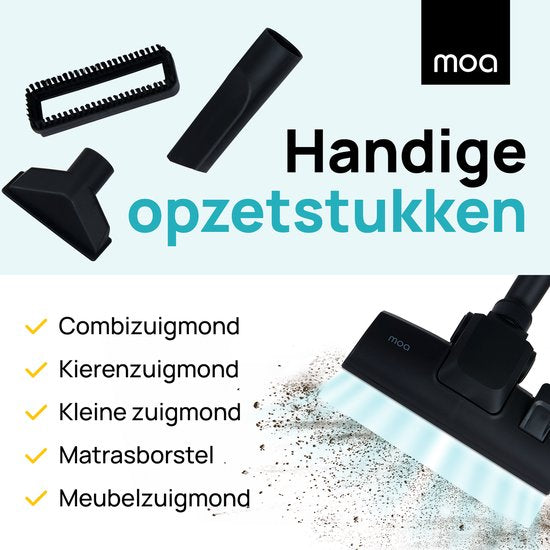 MOA Stofzuiger Zonder Zak - Inclusief HEPA H13 Filter - Combi Zuigmond - Stofzuiger - 900W - Zwart