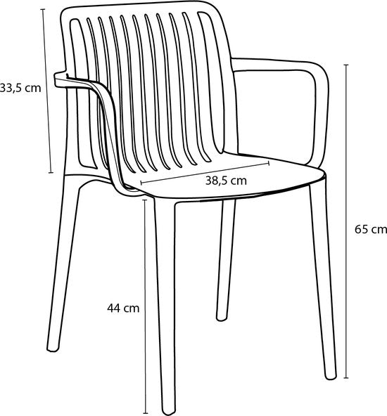 Mica Decorations Paloma Tuinstoel - L53 x B53 x H78 cm - Polypropyleen - Zwart