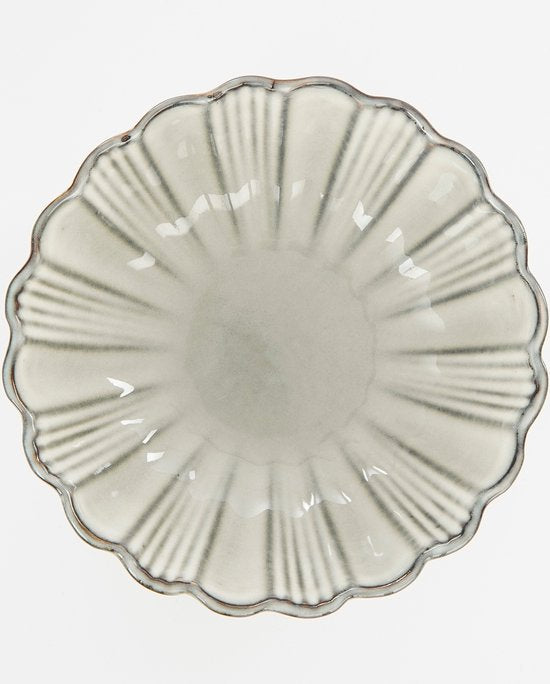 Mica Decorations Corfu Schaal – Keramiek – Grijs – H9 x Ø17 cm – 800 ml
