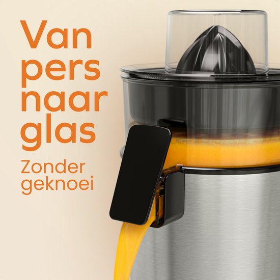 KitchenBrothers Citruspers - Handmatig - Met Uitloop - 0.5L - RVS