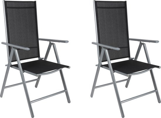 Casaria - Aluminium Tuinstoel 2 stuks Inklapbaar - Zilver