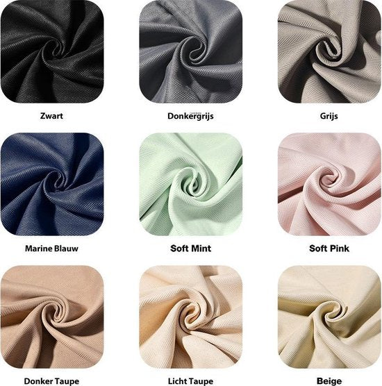 Larson - Luxe Hotel Serie Blackout Gordijn - Visgraat motief - Haken - Donker taupe - 300 x 250 cm - Verduisterend & kant en klaar