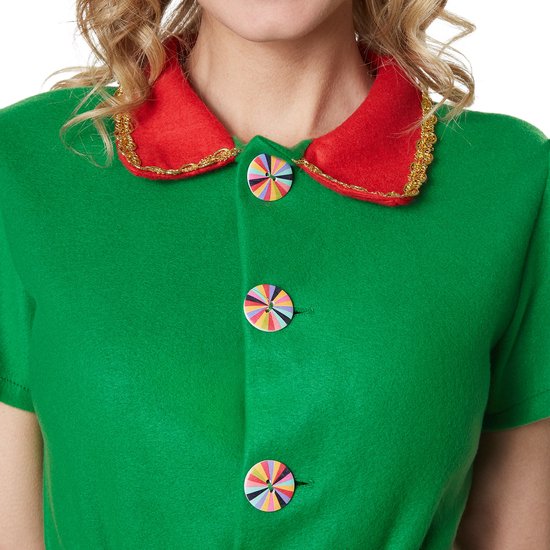 Dressforfun Vlijtige kerstelf M - verkleedkleding kostuum halloween verkleden feestkleding carnavalskleding carnaval feestkledij partykleding - 302759