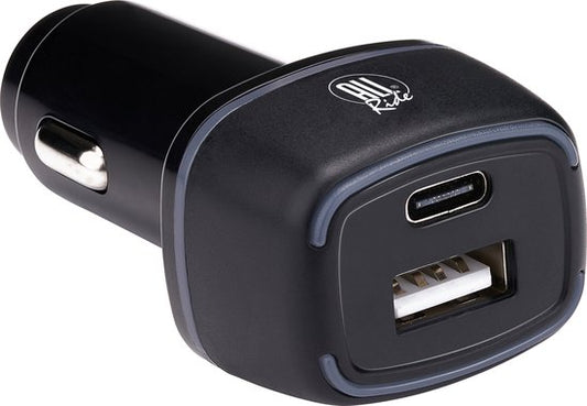 All Ride Autolader USB - Met USB-A en USB-C Aansluiting - Power Delivery/ Fast Charge 18W - Aansluiting op Sigarettenaansteker Auto - Kunststof - Zwart