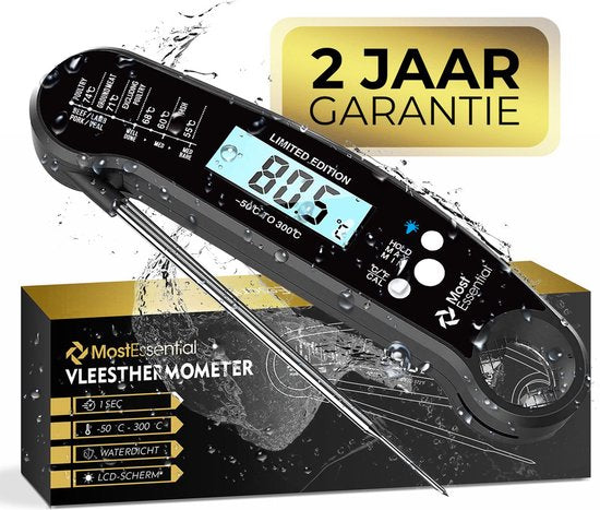 MostEssential Premium Vleesthermometer - BBQ Thermometer - Zwart