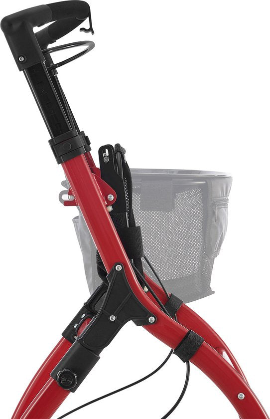 Juskys – Kamerrollator Aktiv – 56 x 66 x 90-103 cm – Voorzien Van Dienblad En Tas En In Hoogte Verstelbaar – Voor Binnenshuis – Bordeaux Rood Aluminium