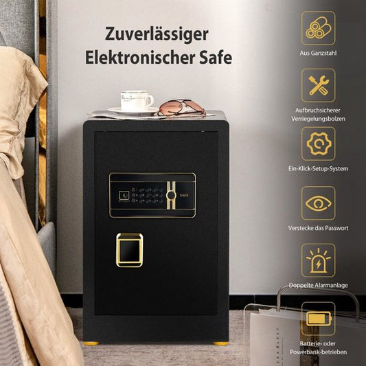Coast Safe Tresor 42,5 L Kast veilig Stahl-Heimsafe met digitaal toetsenbord en sleutelvergrendeling