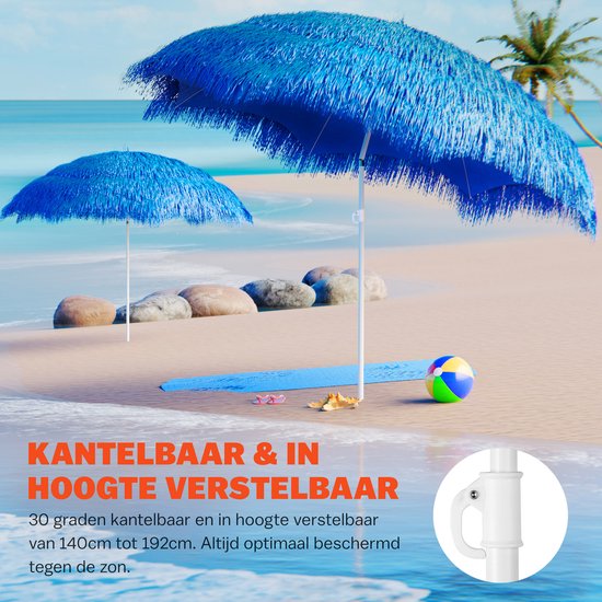 Kingsleeve Parasol Hawaii - 160cm Rond - Blauw