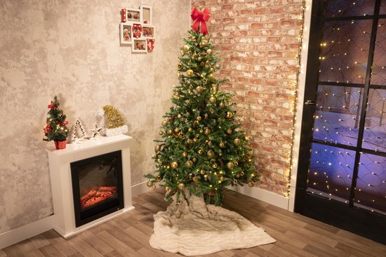 Kerstcadeaus Kerstboom Empire Spruce met sneeuw en dennenappels - 180 cm - 708 toppen